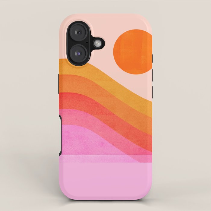 Abstraction_SUNSET_OCEAN_COLOR_POP_ART_Minimalism_009D iPhone Case Gallery Image 1
