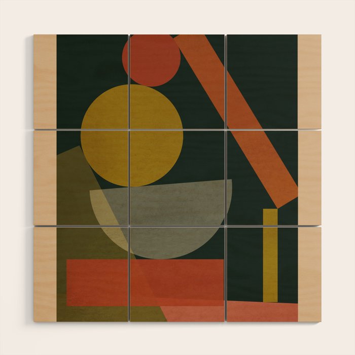 Geometric Shapes 243 Wood Wall Art Gallery Image 1