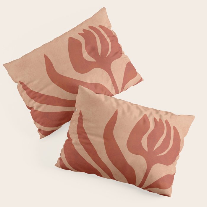 Maximalist wildflower in clay orange Pillow Sham Gallery Image 3