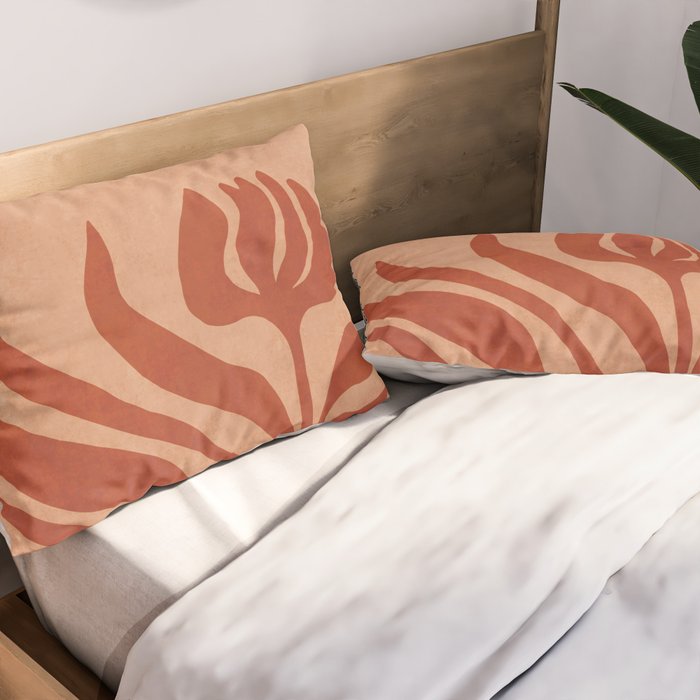 Maximalist wildflower in clay orange Pillow Sham Gallery Image 2