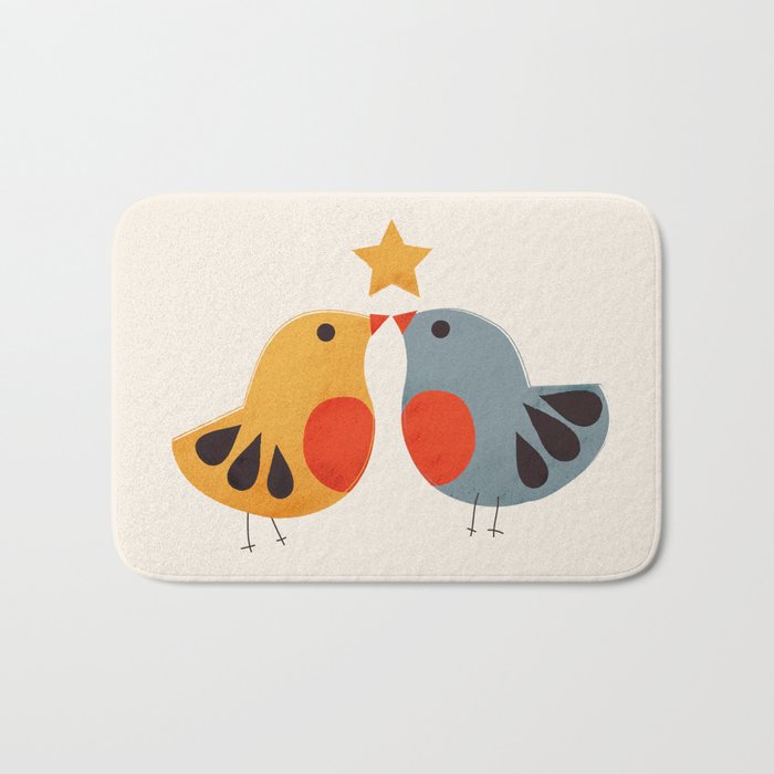 Festive Birds and Star Bath Mat Gallery Image 1