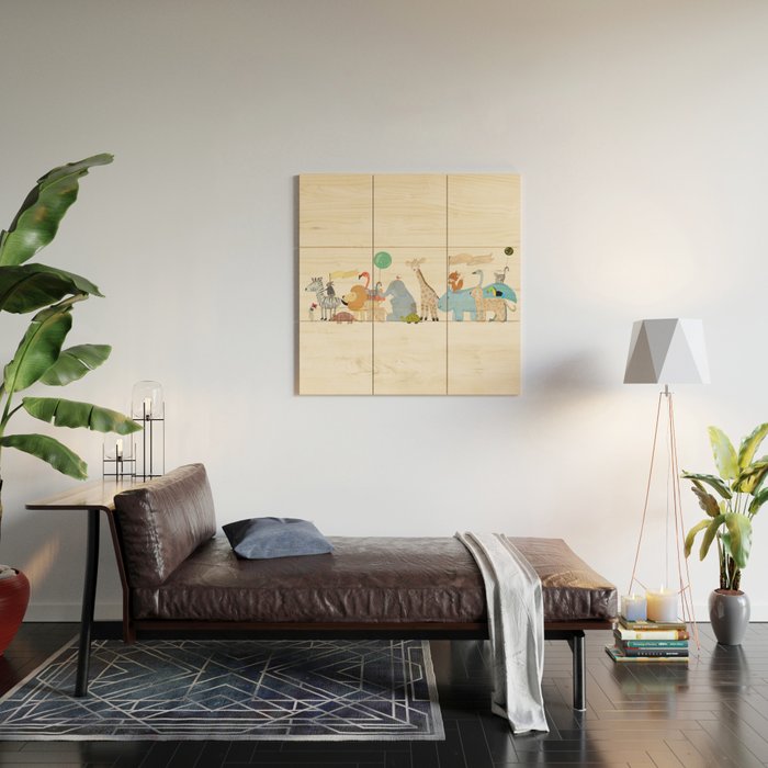 little safari parade Wood Wall Art Gallery Image 2