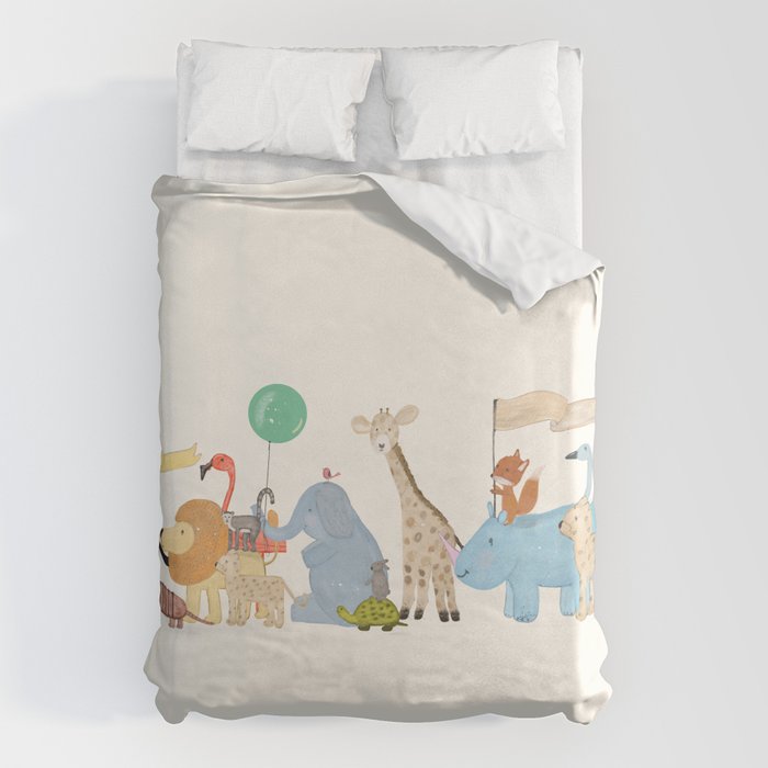 little safari parade Duvet Cover Gallery Image 1