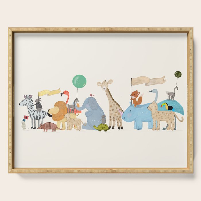 little safari parade Serving Tray Gallery Image 1