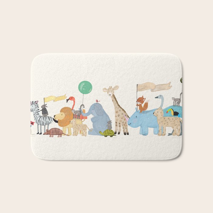 little safari parade Bath Mat Gallery Image 1