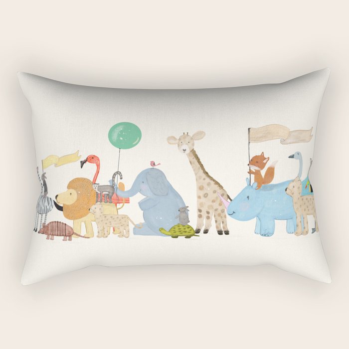 little safari parade Rectangular Pillow Gallery Image 1
