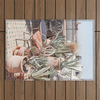 Tropical Rooftop In Marrakech Photo | Cactus Plants Boho Art Print | Morocco Travel Photography Outdoor Rug Gallery Image 1