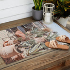 Tropical Rooftop In Marrakech Photo | Cactus Plants Boho Art Print | Morocco Travel Photography Outdoor Rug Gallery Image 2