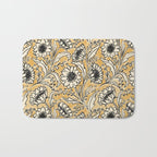 Sunflowers - black and ochre on cream Bath Mat Gallery Image 1