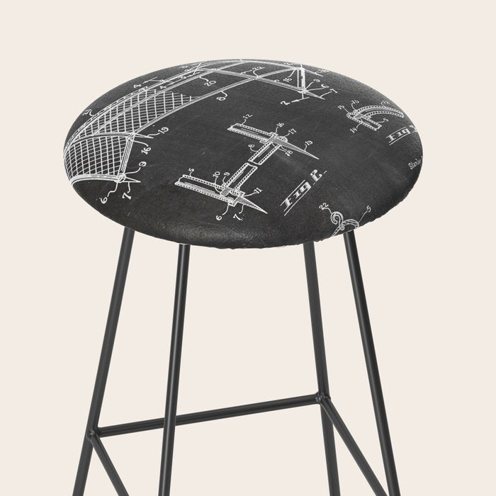 Soccer Patent - Soccer Goal Art - Black Chalkboard Stool Gallery Image 2