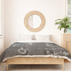 Soccer Patent - Soccer Goal Art - Black Chalkboard Duvet Cover Gallery Image 3