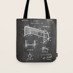 Soccer Patent - Soccer Goal Art - Black Chalkboard Tote Bag Gallery Image 1