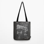 Soccer Patent - Soccer Goal Art - Black Chalkboard Tote Bag Gallery Image 2