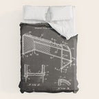 Soccer Patent - Soccer Goal Art - Black Chalkboard Duvet Cover Gallery Image 6