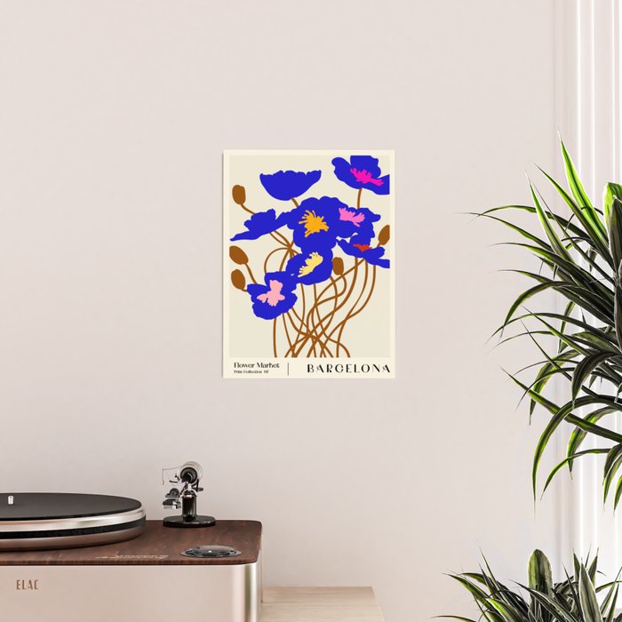 Flower Market, Barcelona, Modern botanical style Poster Gallery Image 2