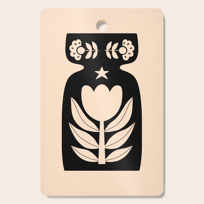 Black and White Minimalist Vase  Cutting Board Gallery Image 1
