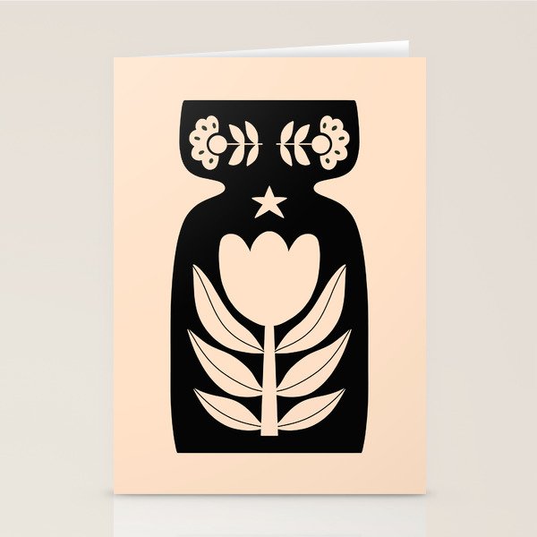 Black and White Minimalist Vase  Stationery Card Gallery Image 1
