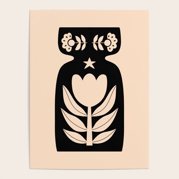 Black and White Minimalist Vase  Poster Gallery Image 4