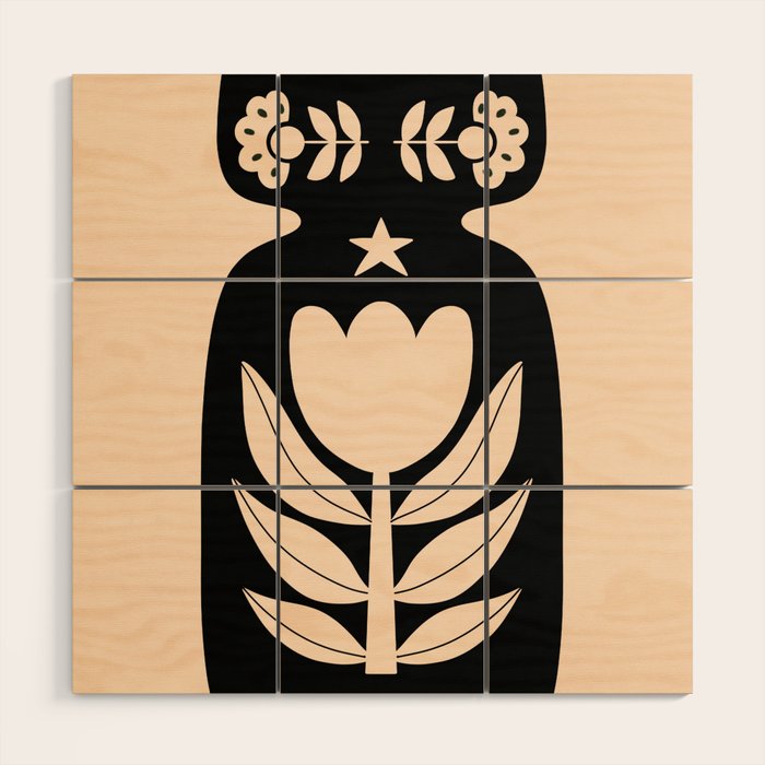 Black and White Minimalist Vase  Wood Wall Art Gallery Image 1