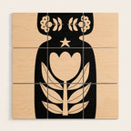 Black and White Minimalist Vase  Wood Wall Art Gallery Image 1