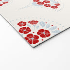 Heritage-Inspired Red and Blue Flowers Welcome Mat Gallery Image 2