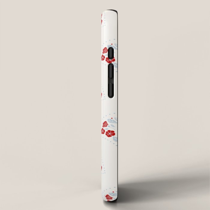 Heritage-Inspired Red and Blue Flowers iPhone Case Gallery Image 2