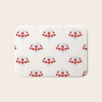 Heritage-Inspired Red and Blue Flowers Bath Mat Gallery Image 1