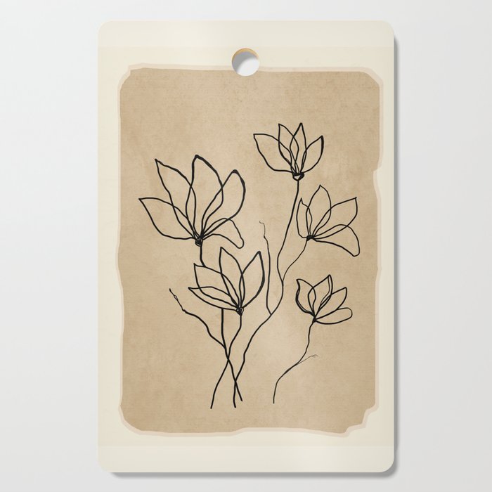 Line Wildflowers 2 Cutting Board Gallery Image 1