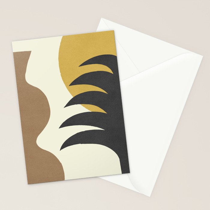Mediterranean Abstract - Gold Brown Stationery Card Gallery Image 2