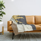 Mediterranean Abstract - Gold Brown Throw Blanket Gallery Image 1