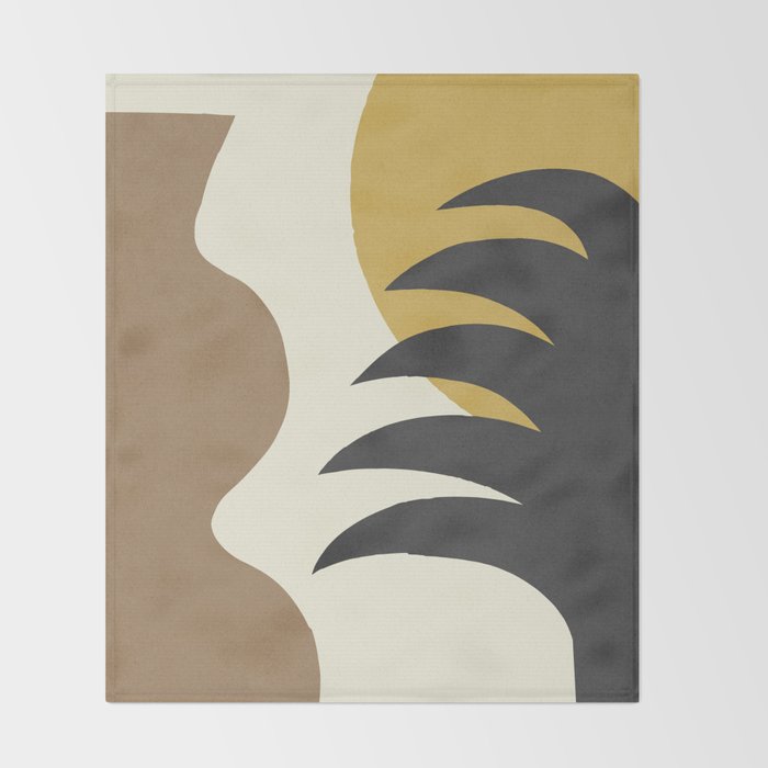 Mediterranean Abstract - Gold Brown Throw Blanket Gallery Image 2