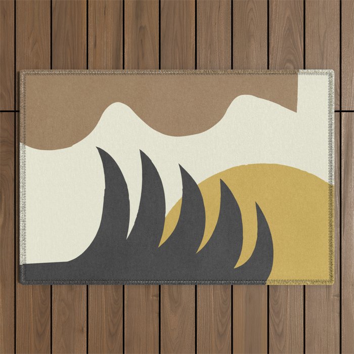 Mediterranean Abstract - Gold Brown Outdoor Rug Gallery Image 1
