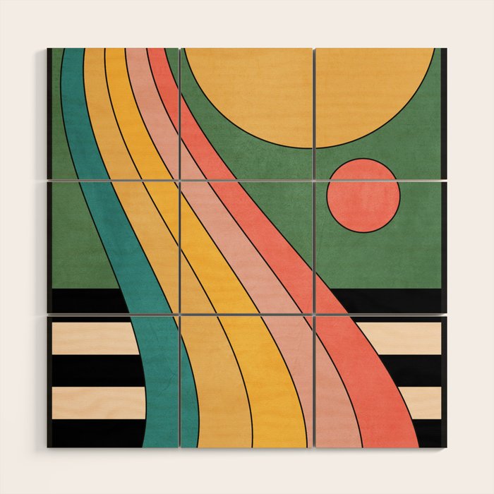 Geometric Abstraction 47 Wood Wall Art Gallery Image 1