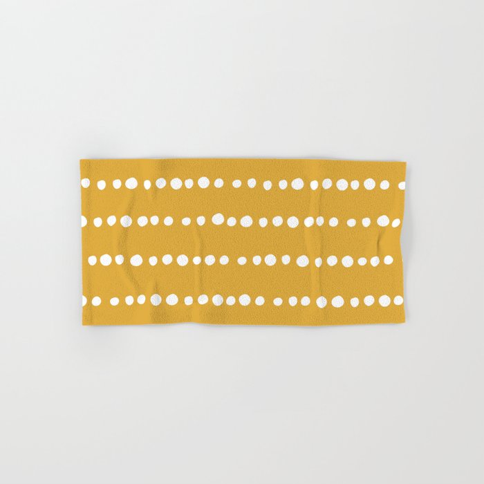 Spotted, Mustard Yellow, Boho Prints Hand & Bath Towel Gallery Image 1