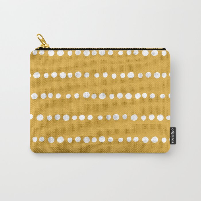 Spotted, Mustard Yellow, Boho Prints Carry All Pouch Gallery Image 1