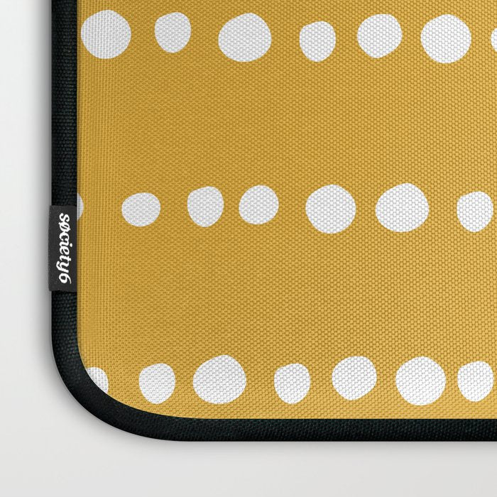 Spotted, Mustard Yellow, Boho Prints Laptop Sleeve Gallery Image 3