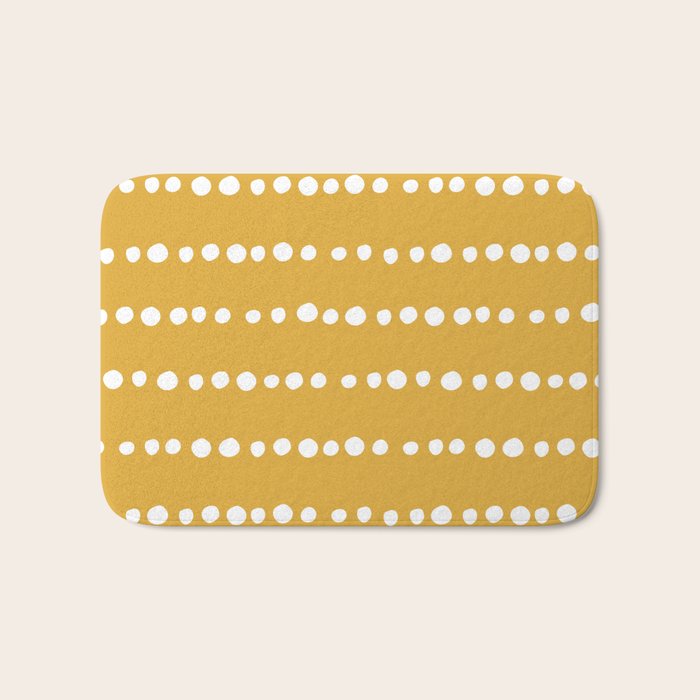 Spotted, Mustard Yellow, Boho Prints Bath Mat Gallery Image 1