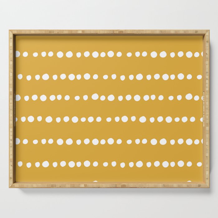 Spotted, Mustard Yellow, Boho Prints Serving Tray Gallery Image 1