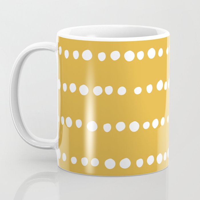 Spotted, Mustard Yellow, Boho Prints Coffee Mug Gallery Image 3