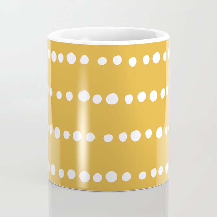 Spotted, Mustard Yellow, Boho Prints Coffee Mug Gallery Image 4