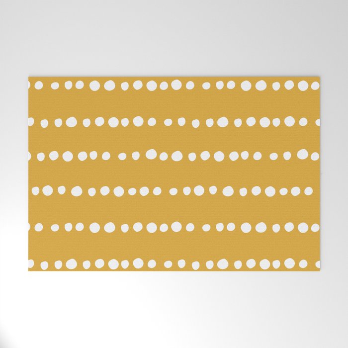 Spotted, Mustard Yellow, Boho Prints Welcome Mat Gallery Image 1