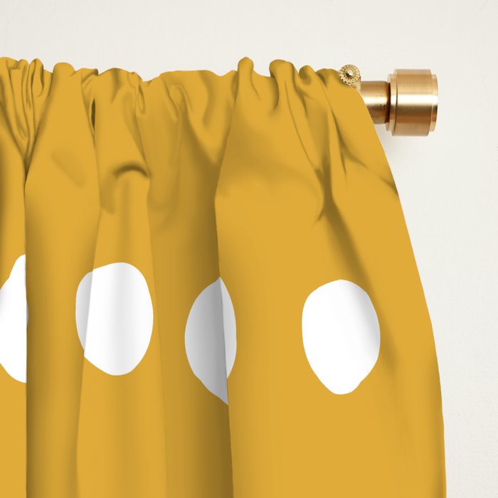 Spotted, Mustard Yellow, Boho Prints Window Curtain Gallery Image 2