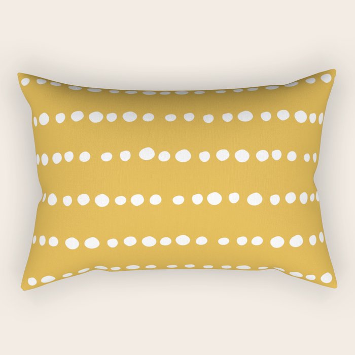 Spotted, Mustard Yellow, Boho Prints Rectangular Pillow Gallery Image 1