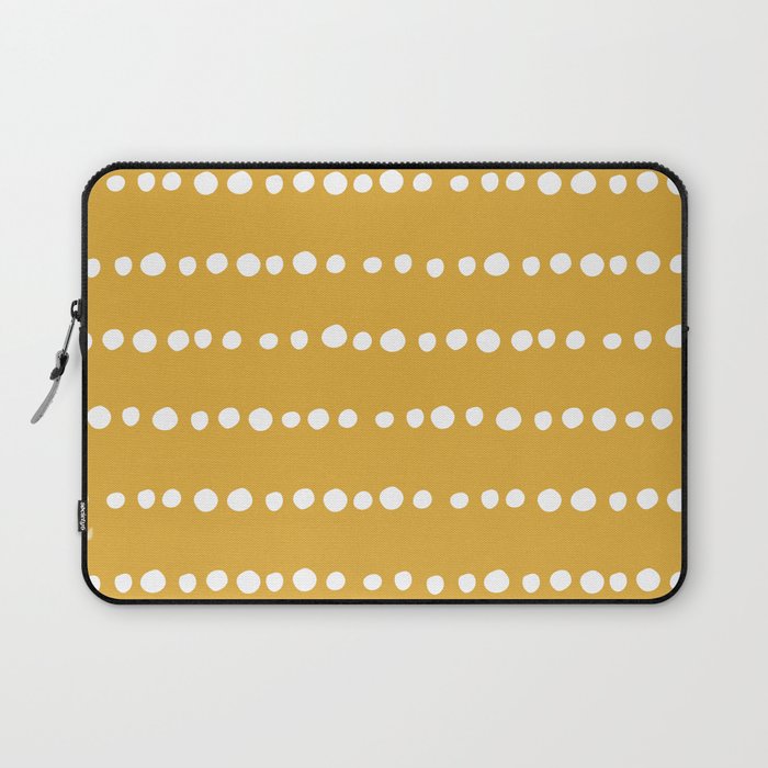 Spotted, Mustard Yellow, Boho Prints Laptop Sleeve Gallery Image 1