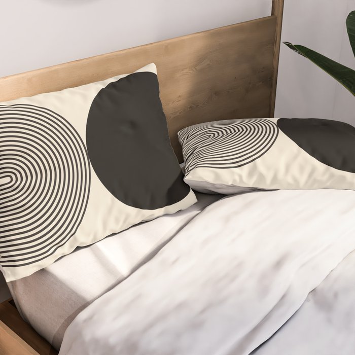 Abstraction_BLACK_DOT_LINE_ART_Minimalism_003C Pillow Sham Gallery Image 2