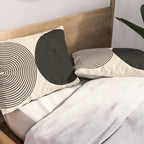 Abstraction_BLACK_DOT_LINE_ART_Minimalism_003C Pillow Sham Gallery Image 2
