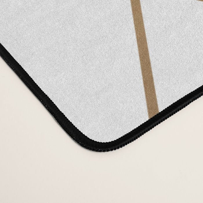 Geometric Gold Pattern With White Shimmer Desk Mat Gallery Image 4