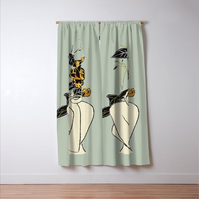Rose Line Art  Window Curtain Gallery Image 3