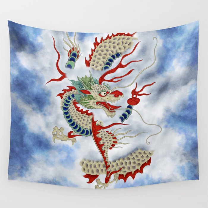 Dragon in the Cloud : Minhwa-Korean traditional/folk art Wall Tapestry Gallery Image 4