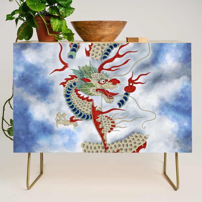 Dragon in the Cloud : Minhwa-Korean traditional/folk art Credenza Gallery Image 1